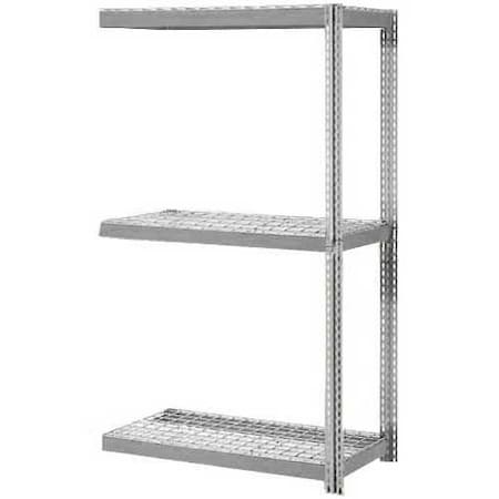 Global Industrial 3 Shelf, Heavy Duty Boltless Shelving, Add On, 72inW x 24inD x 84inH, Wire Deck B2297202